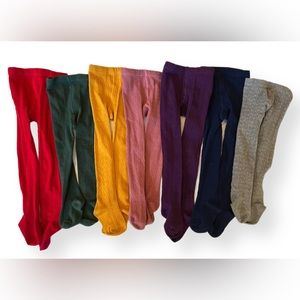 Lot bundle of Little Stocking Co brand cable knit tights - size 1-2 years